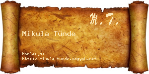 Mikula Tünde névjegykártya